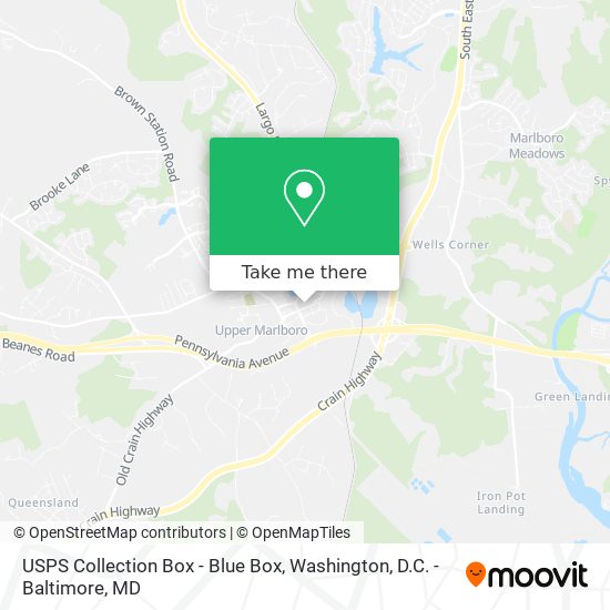 Mapa de USPS Collection Box - Blue Box