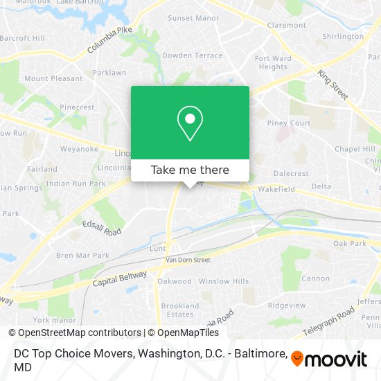 DC Top Choice Movers map