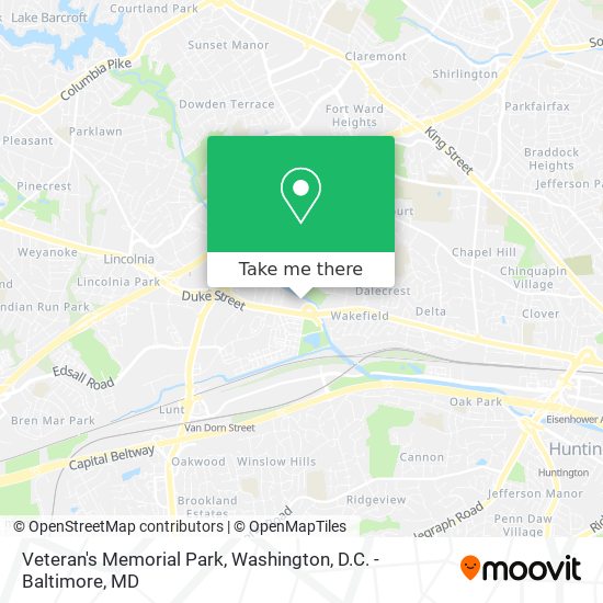 Veteran's Memorial Park map