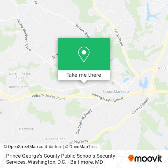Mapa de Prince George's County Public Schools Security Services