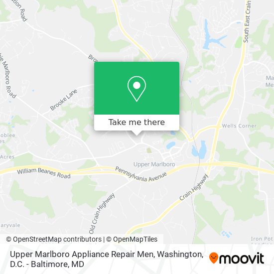 Mapa de Upper Marlboro Appliance Repair Men