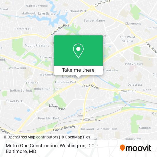 Mapa de Metro One Construction