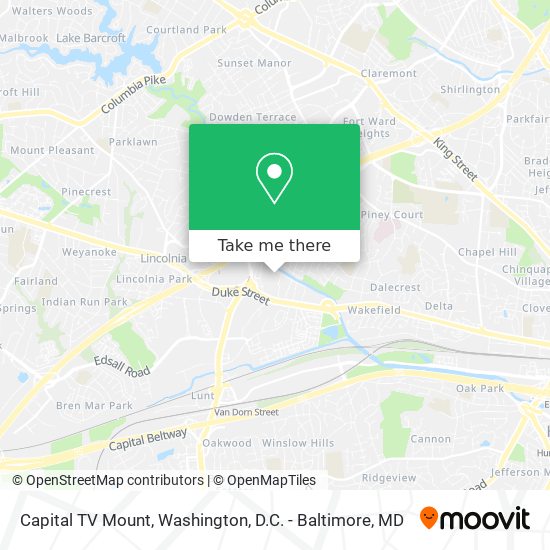 Capital TV Mount map