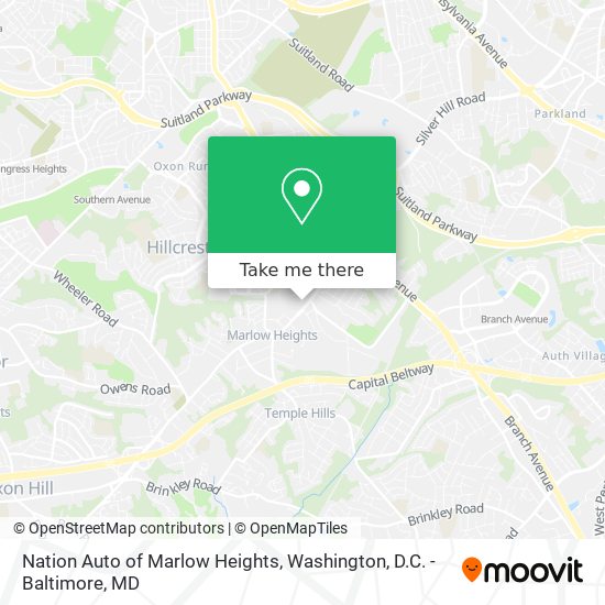 Nation Auto of Marlow Heights map