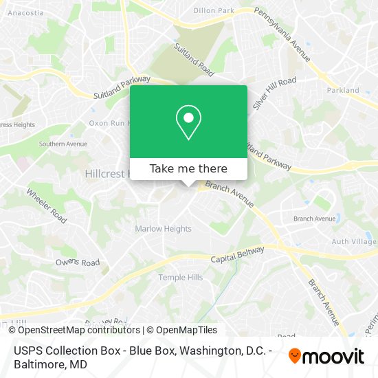 USPS Collection Box - Blue Box map