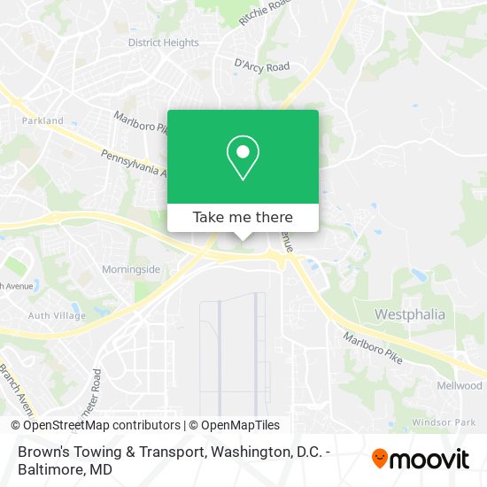 Brown's Towing & Transport map