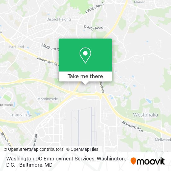 Washington DC Employment Services map