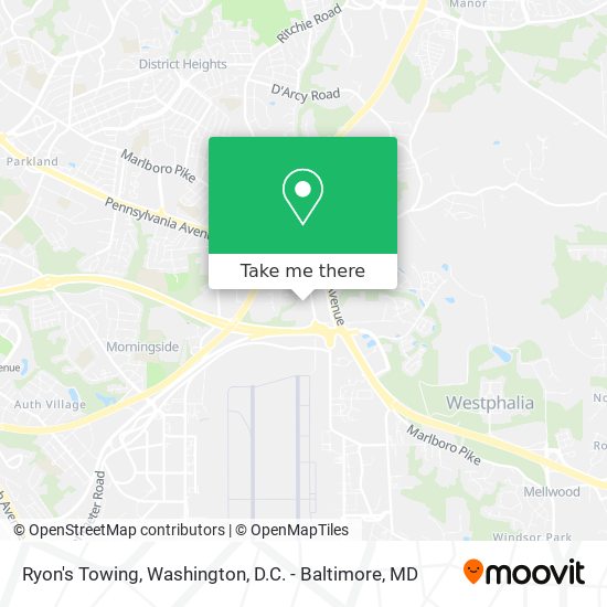 Ryon's Towing map