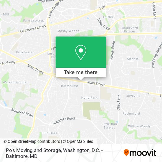 Mapa de Po's Moving and Storage