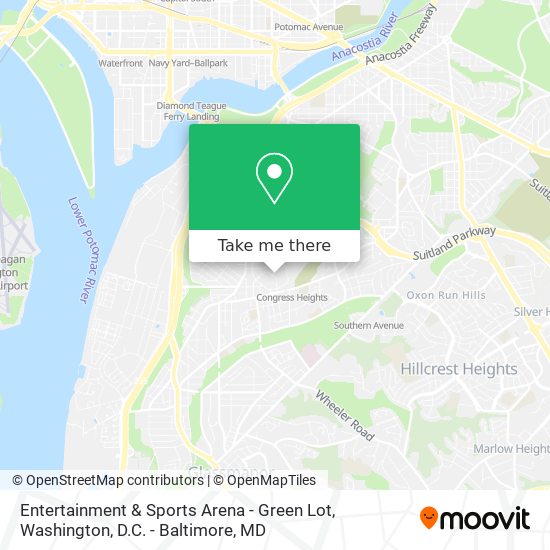 Mapa de Entertainment & Sports Arena - Green Lot