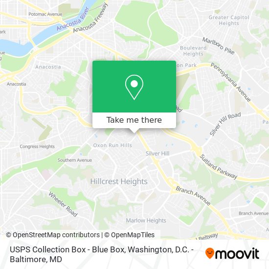 USPS Collection Box - Blue Box map