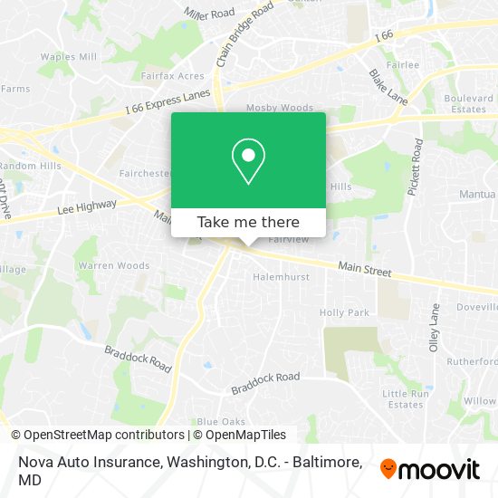 Nova Auto Insurance map