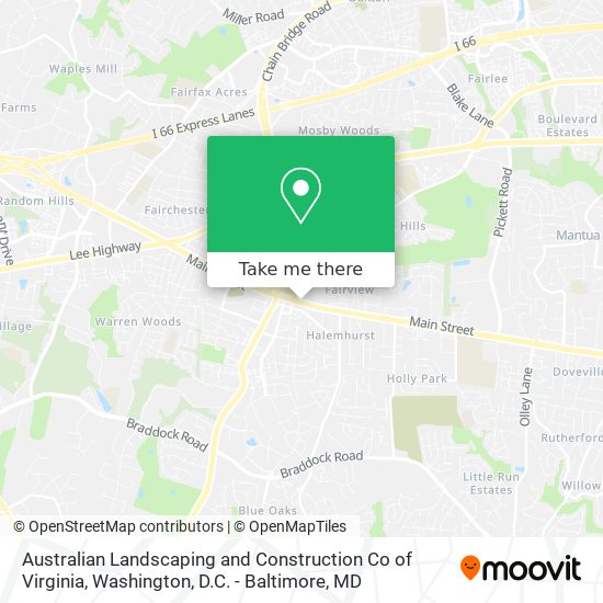 Australian Landscaping and Construction Co of Virginia map