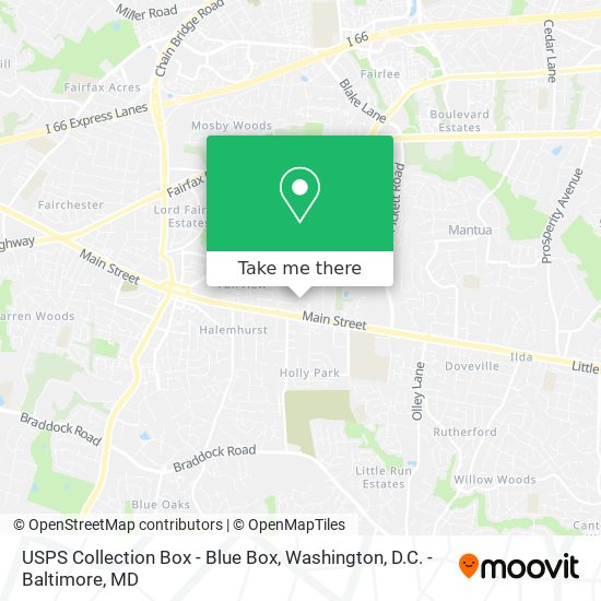 Mapa de USPS Collection Box - Blue Box