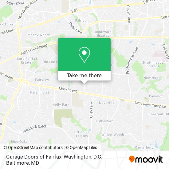 Mapa de Garage Doors of Fairfax