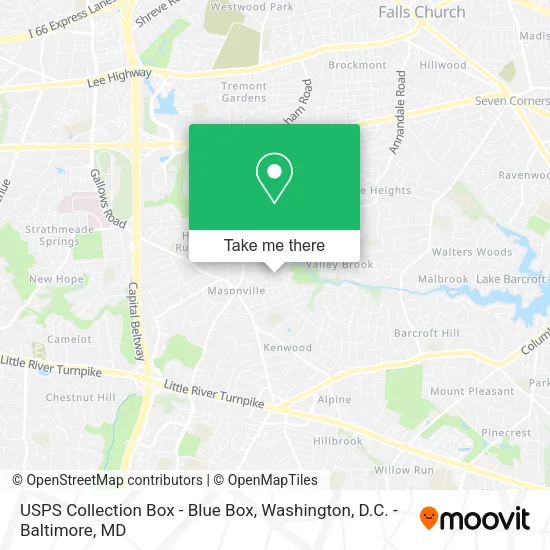 Mapa de USPS Collection Box - Blue Box