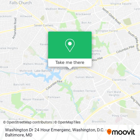Washington Dr 24 Hour Emergenc map