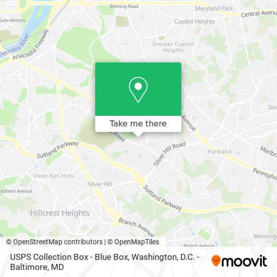 USPS Collection Box - Blue Box map