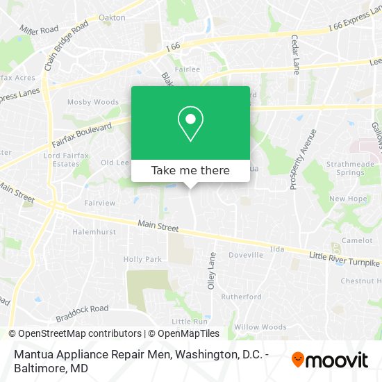 Mapa de Mantua Appliance Repair Men