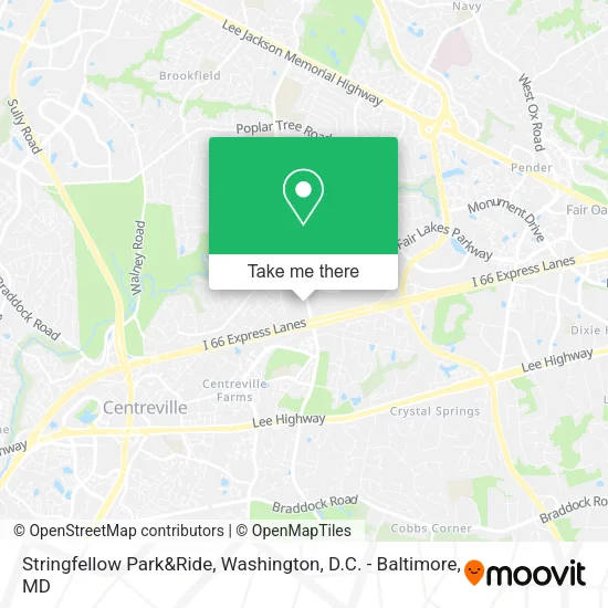 Stringfellow Park&Ride map