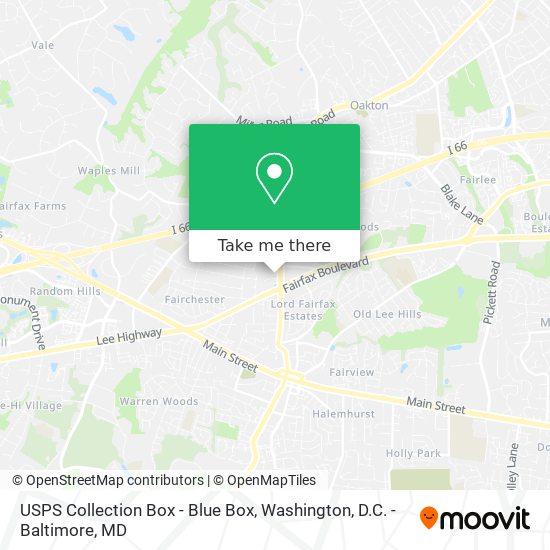 USPS Collection Box - Blue Box map