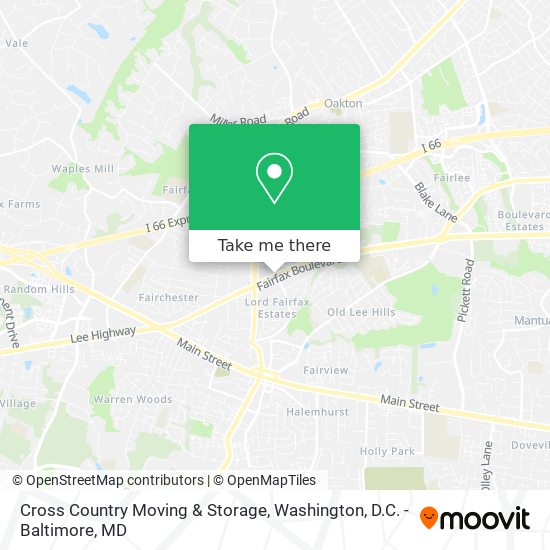Cross Country Moving & Storage map