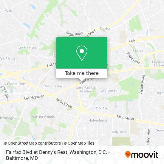 Fairfax Blvd at Denny's Rest map