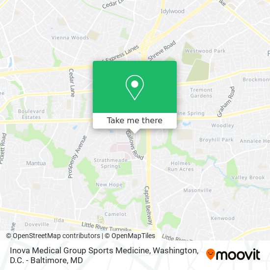 Mapa de Inova Medical Group Sports Medicine