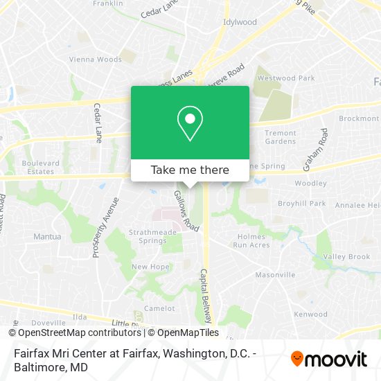 Mapa de Fairfax Mri Center at Fairfax