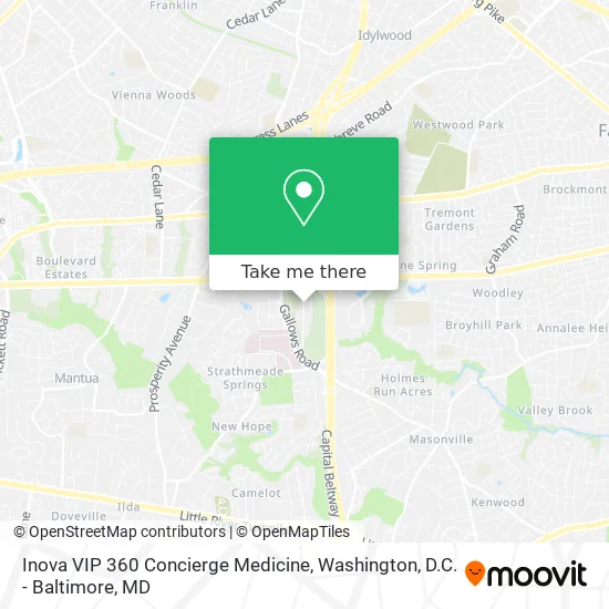 Inova VIP 360 Concierge Medicine map