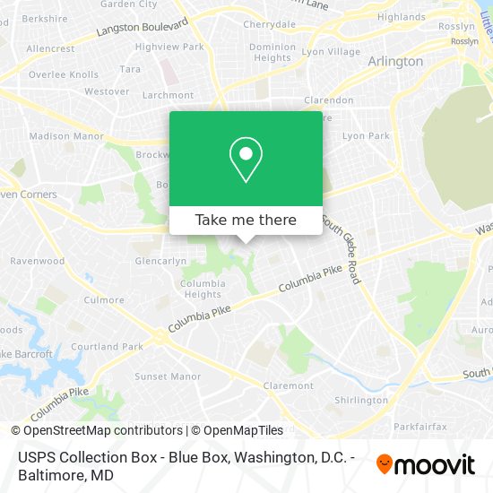 Mapa de USPS Collection Box - Blue Box