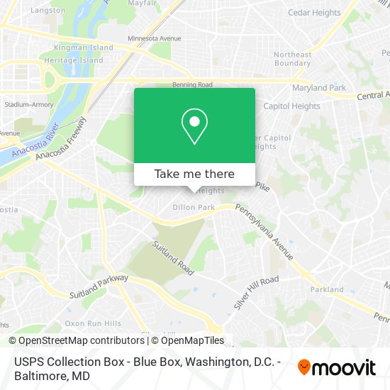 USPS Collection Box - Blue Box map