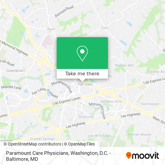 Paramount Care Physicians map