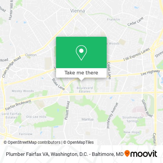 Mapa de Plumber Fairfax VA