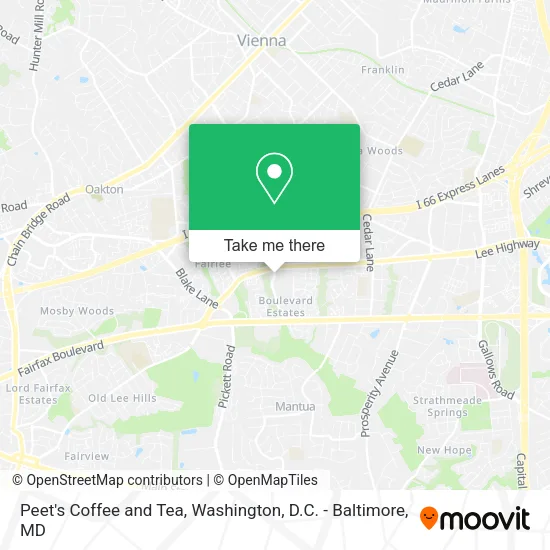 Mapa de Peet's Coffee and Tea