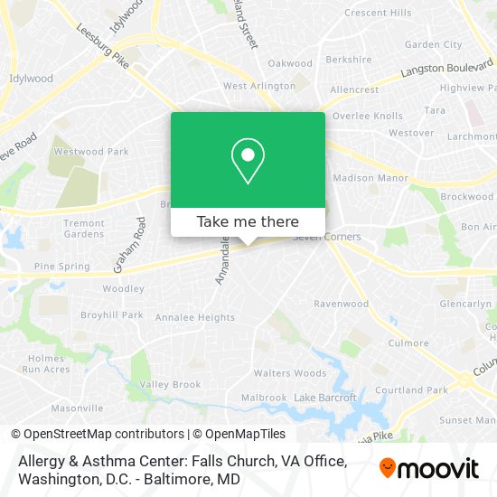 Allergy & Asthma Center: Falls Church, VA Office map