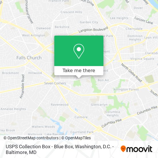 Mapa de USPS Collection Box - Blue Box