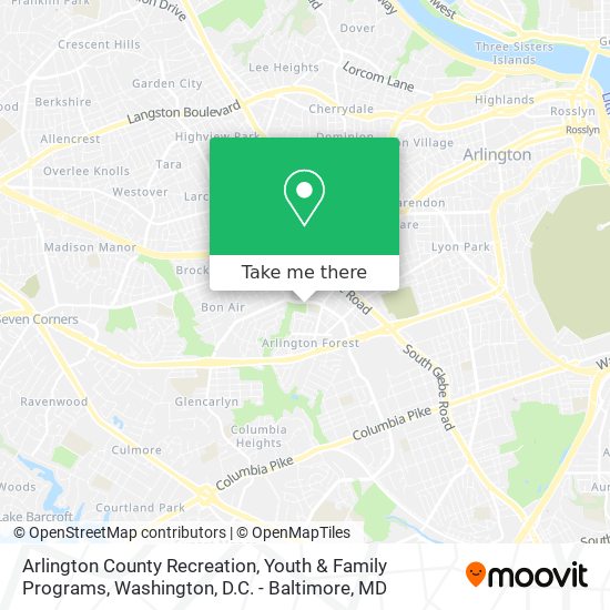 Mapa de Arlington County Recreation, Youth & Family Programs