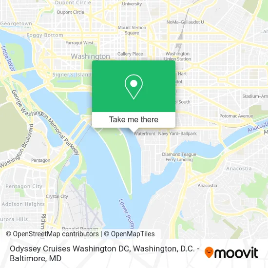 Odyssey Cruises Washington DC map
