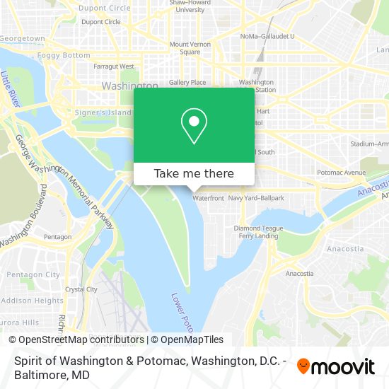 Spirit of Washington & Potomac map