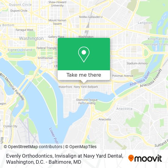 Mapa de Evenly Orthodontics, Invisalign at Navy Yard Dental