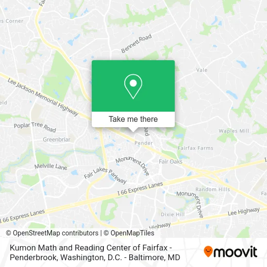 Kumon Math and Reading Center of Fairfax - Penderbrook map