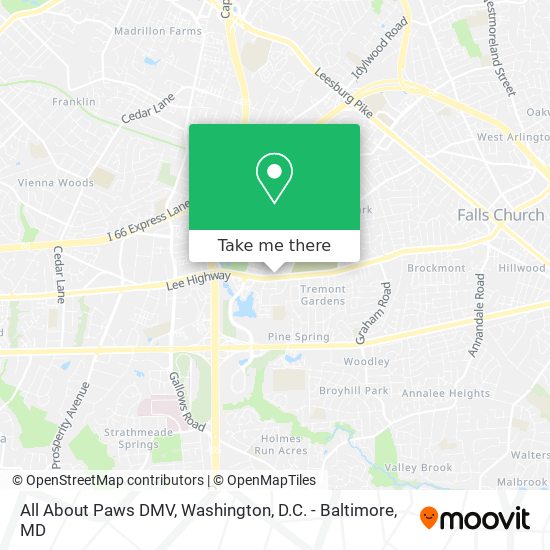 Mapa de All About Paws DMV