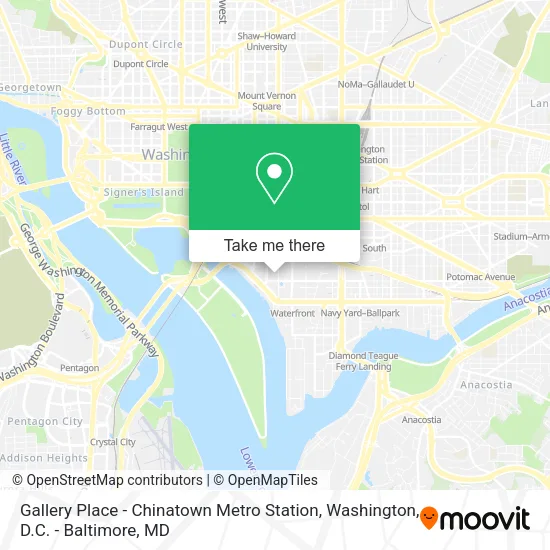 Gallery Place - Chinatown Metro Station map