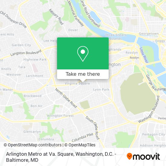Mapa de Arlington Metro at Va. Square