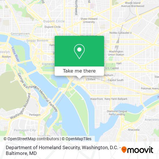 Mapa de Department of Homeland Security