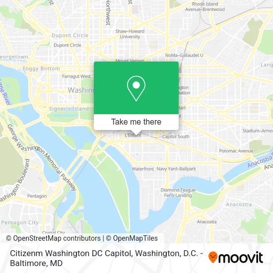Citizenm Washington DC Capitol map