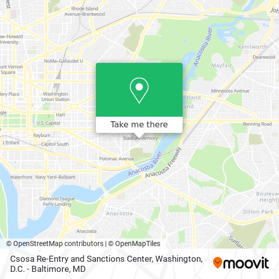 Csosa Re-Entry and Sanctions Center map