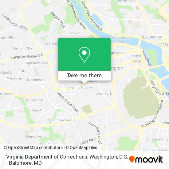 Virginia Department of Corrections map