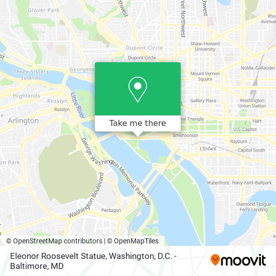 Mapa de Eleonor Roosevelt Statue